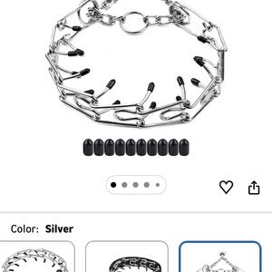 Silver prong collar never used